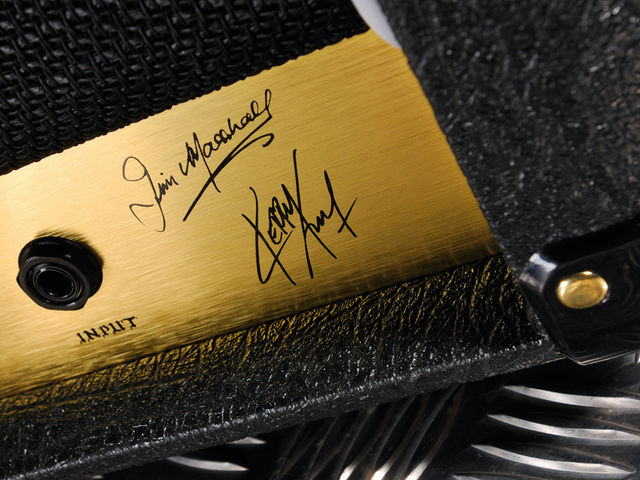 blank Jim Marshall and Kerry King signature decals adorn the front panel